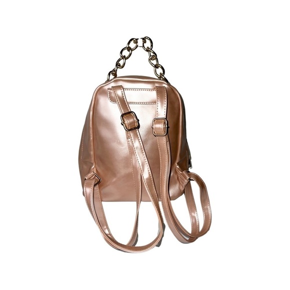 Xoxo Quilted Leather Pastel Pink 100% Polyurethane Studded Mini Backpack - Picture 6 of 10